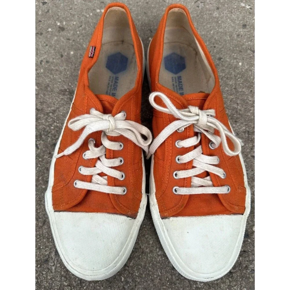 Industry Of All Nations Made In Kenya Vintage Sneakers Shoes Orange Men’s Sz 13